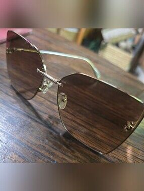 Alexander McQueen Gold Frame Brown Gradient Sunglasses